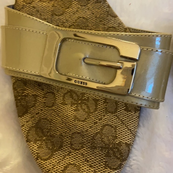 GUESS, tan, pumps. The inside of shoe is stunning with metallic colors. Steal!! - Picture 2 of 7
